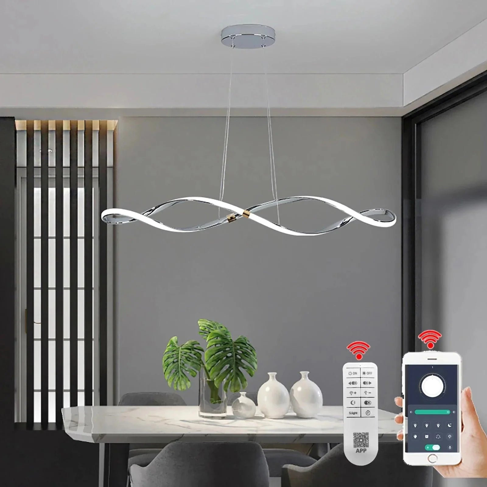 Lustre Ondulé Chic en Chrome Poli Luminaire IL583921-ILLUMEEN.COM