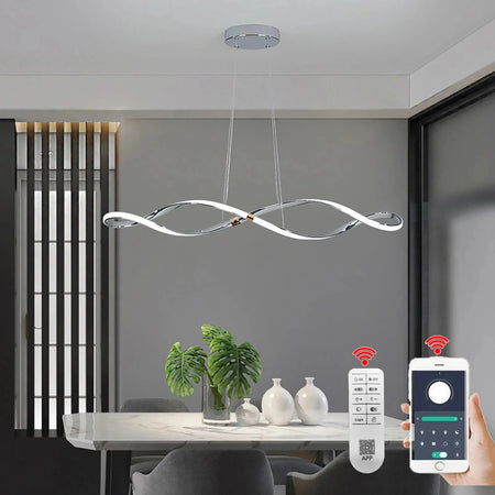 Lustre Ondulé Chic en Chrome Poli Luminaire IL583921-ILLUMEEN.COM