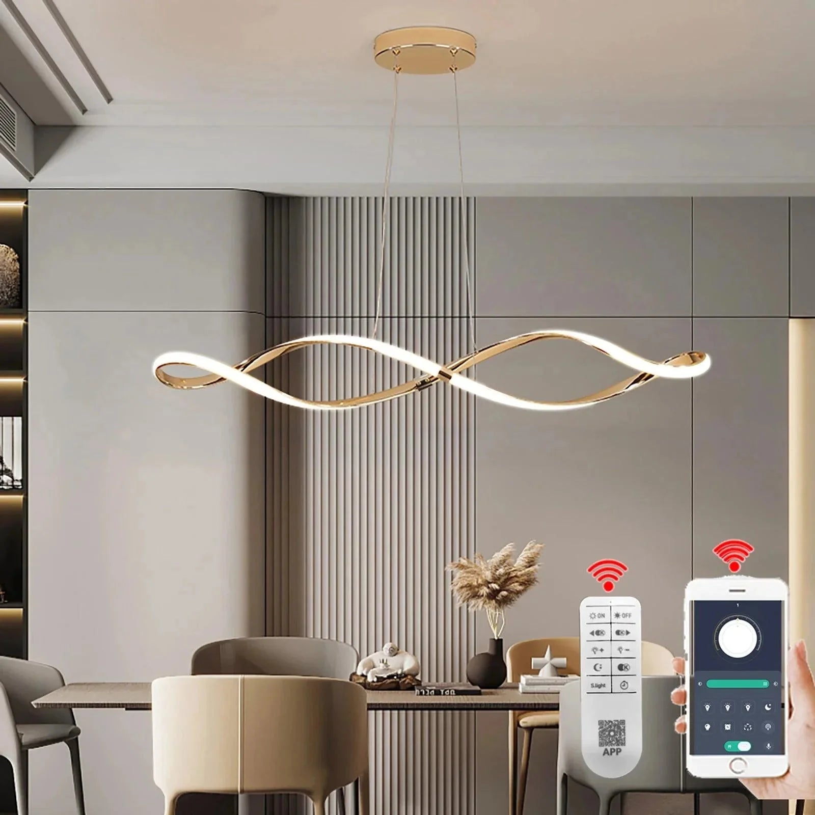 Lustre Ondulé Chic en Chrome Poli Luminaire IL583921-ILLUMEEN.COM