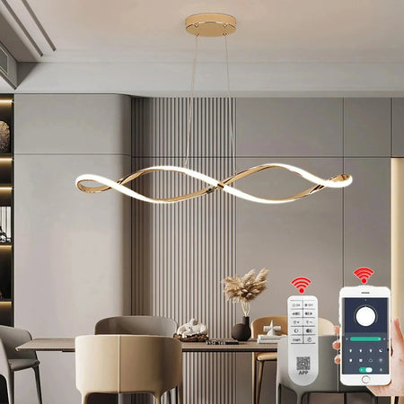 Lustre Ondulé Chic en Chrome Poli Luminaire IL583921-ILLUMEEN.COM