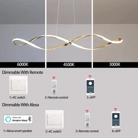 Lustre Ondulé Chic en Chrome Poli Luminaire IL583921-ILLUMEEN.COM