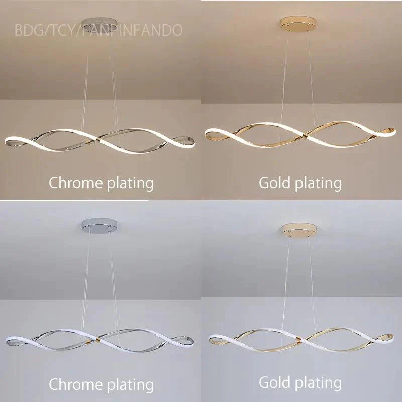 Lustre Ondulé Chic en Chrome Poli Luminaire IL583921-ILLUMEEN.COM