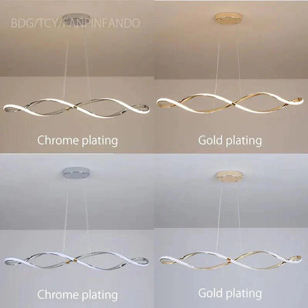Lustre Ondulé Chic en Chrome Poli Luminaire IL583921-ILLUMEEN.COM