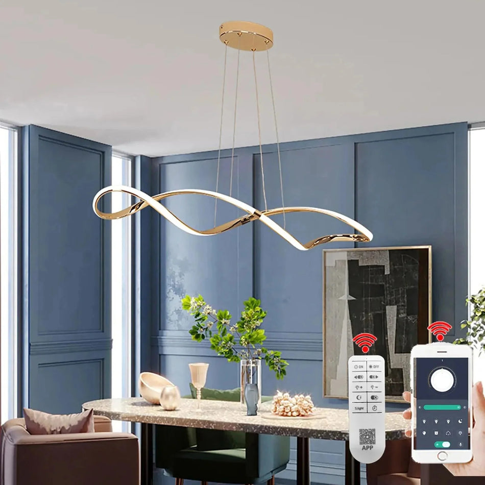 Lustre Ondulé Chic en Chrome Poli Luminaire IL583921-ILLUMEEN.COM