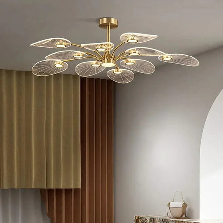 Plafonnier Design : Feuille en Métal Doré Luminaire IL582937-ILLUMEEN.COM
