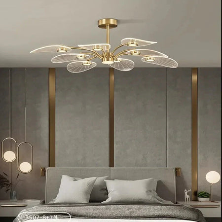 Plafonnier Design : Feuille en Métal Doré Luminaire IL582937-ILLUMEEN.COM