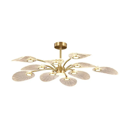 Plafonnier Design : Feuille en Métal Doré Luminaire IL582937-ILLUMEEN.COM