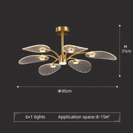 Plafonnier Design : Feuille en Métal Doré Luminaire IL582937-ILLUMEEN.COM
