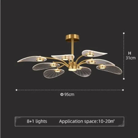 Plafonnier Design : Feuille en Métal Doré Luminaire IL582937-ILLUMEEN.COM