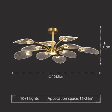 Plafonnier Design : Feuille en Métal Doré Luminaire IL582937-ILLUMEEN.COM