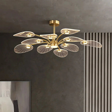 Plafonnier Design : Feuille en Métal Doré Luminaire IL582937-ILLUMEEN.COM