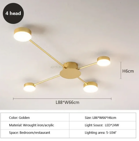 Plafonnier Design : Luminaire Élégant à Bras Multiples IL582473-ILLUMEEN.COM