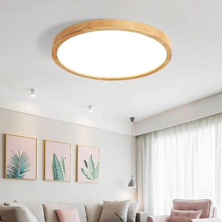 Plafonnier Design Luminaire en Pierre Jaune et Bois IL527864-ILLUMEEN.COM