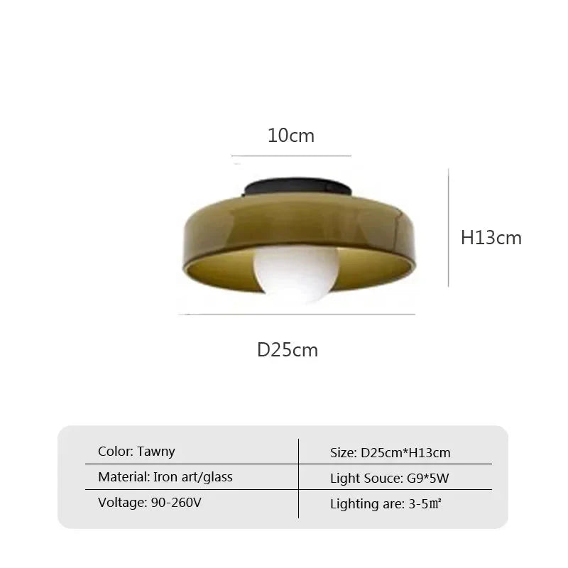 Plafonnier Design : Surface Montée en Pierre de Verre de Couleur Luminaire IL839472-ILLUMEEN.COM