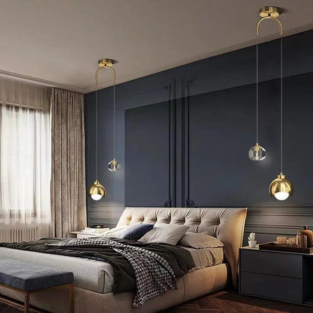 Suspension Luminaire Élégante en Cristal Doré IL482639-ILLUMEEN.COM
