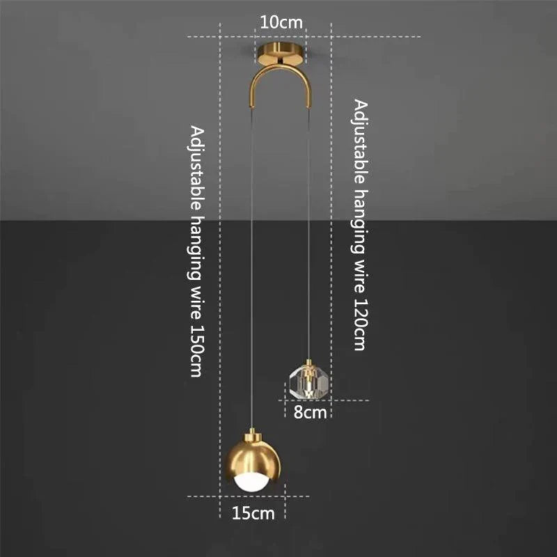 Suspension Luminaire Élégante en Cristal Doré IL482639-ILLUMEEN.COM