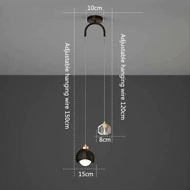 Suspension Luminaire Élégante en Cristal Doré IL482639-ILLUMEEN.COM