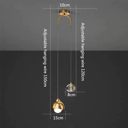 Suspension Luminaire Élégante en Cristal Doré IL482639-ILLUMEEN.COM